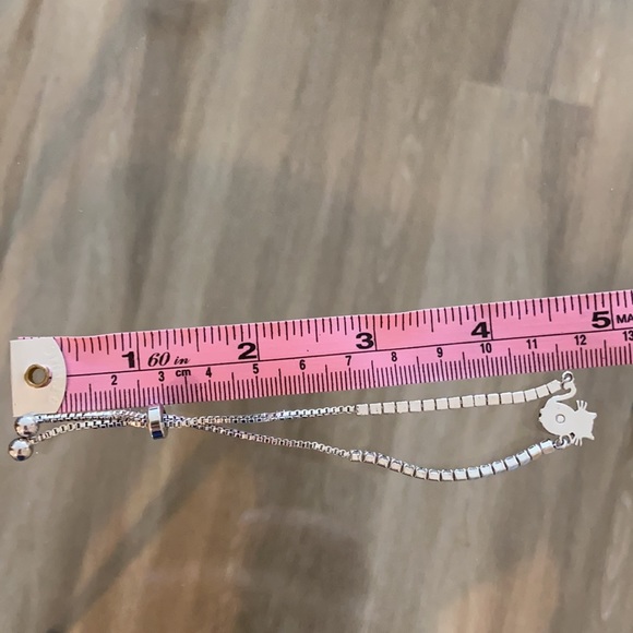 Adjustable Silver Plated Crystal Cat Bracelet - Picture 2 of 2